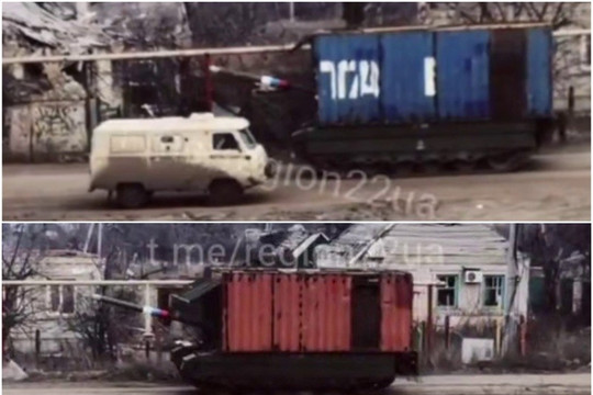 Nga lắp container đường biển lên xe tăng để đối phó UAV