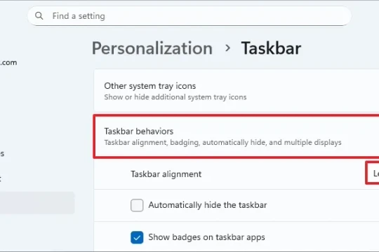 Cách chuyển thanh Taskbar Windows 11 sang trái đơn giản nhất