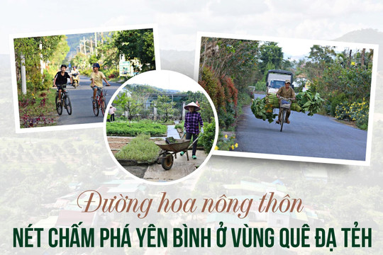 Đường hoa nông thôn - Nét chấm phá yên bình ở vùng quê Đạ Tẻh