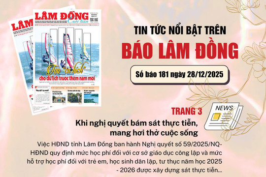 Mời độc giả đón đọc báo in Lâm Đồng hôm nay (28/12)