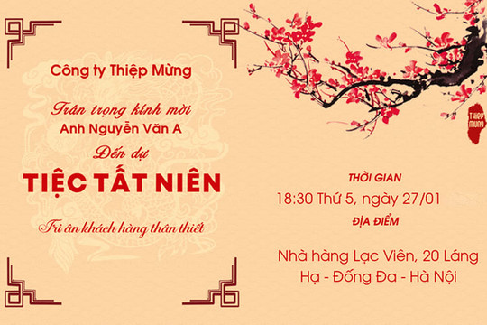 Mẹo viết lời mời tất niên cuối năm trang trọng và ấn tượng