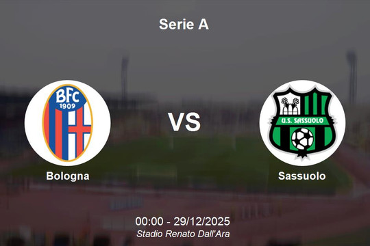 Nhận định Bologna vs Sassuolo - Kịch tính tại Stadio Renato Dall'Ara
