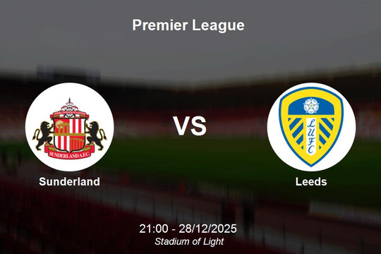 Nhận định Sunderland vs Leeds - Premier League: Pháo đài Stadium of Light