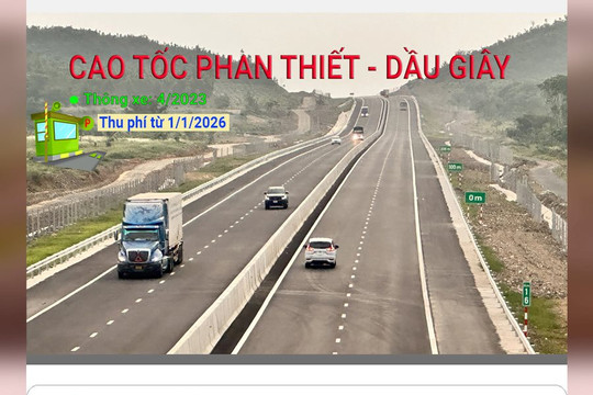 Mức thu phí dự kiến và thời điểm vận hành cao tốc Phan Thiết - Dầu Giây từ năm 2026