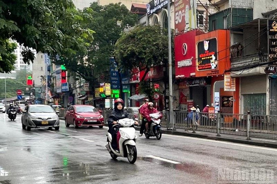 Khu vực Hà Nội có mưa rào, từ đêm 1/1 trời chuyển rét