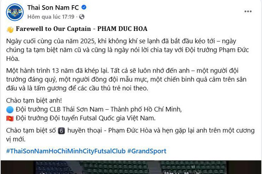 Quả bóng Vàng Phạm Đức Hòa giải nghệ: Khép lại hành trình 13 năm huyền thoại futsal