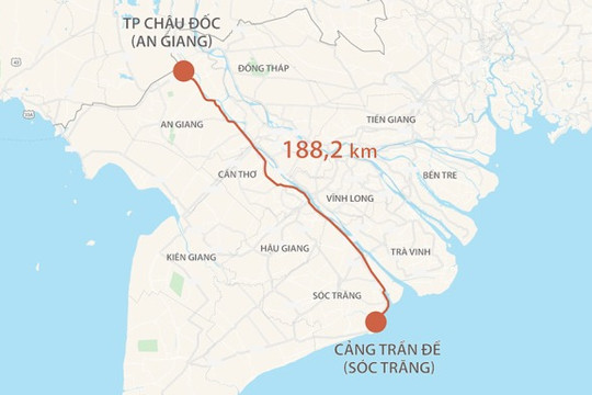 Cao tốc Châu Đốc - Cần Thơ - Sóc Trăng: Hình hài trục ngang 45.000 tỷ đồng