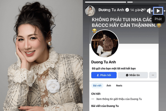 Á hậu Dương Tú Anh cảnh báo bị mạo danh trên Facebook: Người hâm mộ cần đặc biệt cẩn trọng
