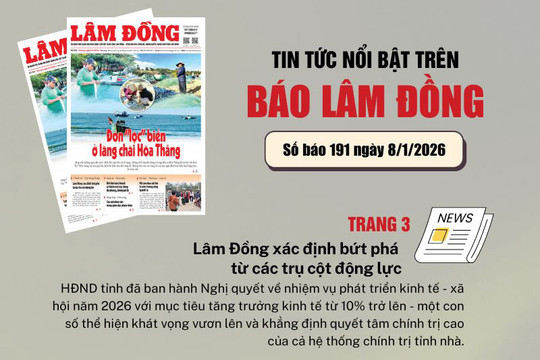 Mời độc giả đón đọc báo in Lâm Đồng hôm nay (8/1)