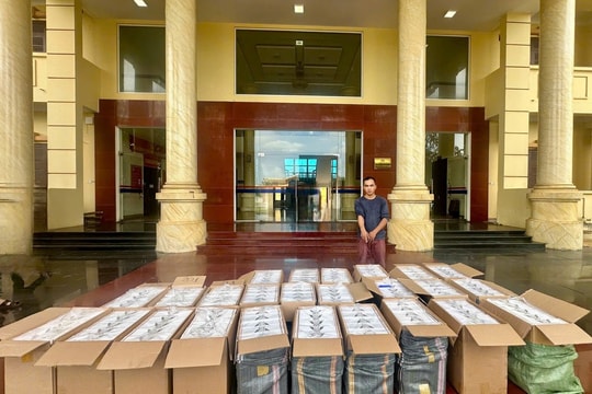 Công an tỉnh Quảng Trị bắt giữ xe tải vận chuyển 12.500 bao thuốc lá JET lậu