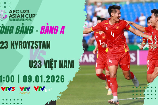 Lịch thi đấu U23 Việt Nam vs U23 Kyrgyzstan tại U23 châu Á 2026: Cơ hội sớm giành vé vào tứ kết