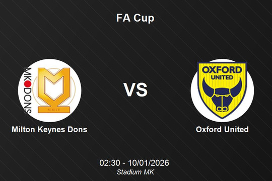 Nhận định Milton Keynes Dons vs Oxford United: Chờ đợi màn rượt đuổi tỷ số kịch tính tại FA Cup