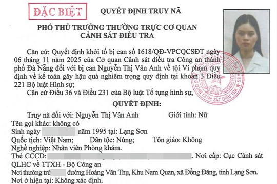 Đà Nẵng: Truy nã đặc biệt kế toán và truy tìm 3 người nước ngoài liên quan sai phạm tại phòng khám