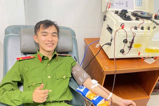 Quảng Ngãi: Chiến sĩ Cảnh sát cơ động hiến tiểu cầu cứu sống bệnh nhân nguy kịch