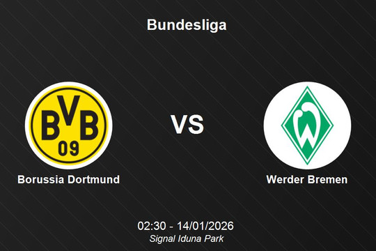 Nhận định Borussia Dortmund vs Werder Bremen - Bundesliga: Sức mạnh tại Signal Iduna Park