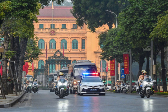 Hà Nội diễn tập phương án dẫn đoàn phục vụ Đại hội XIV của Đảng