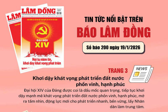 Mời độc giả đón đọc báo in Lâm Đồng hôm nay (19/1)