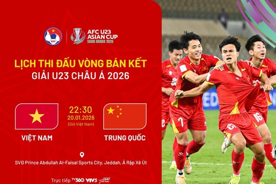 Trực tiếp cặp trận bán kết U23 Việt Nam và U23 Trung Quốc trên VTV FPT Play TV360 hôm nay