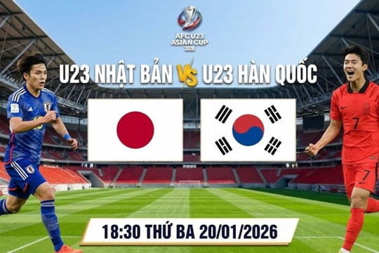 Tổng hợp link xem trực tiếp cặp trận bán kết U23 Nhật Bản vs U23 Hàn Quốc vào 18h30 hôm nay 20/01/2026