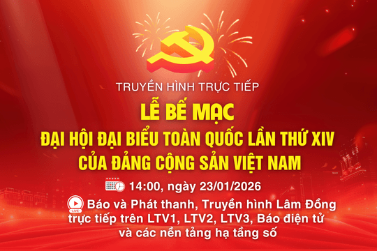 Báo và PTTH Lâm Đồng trực tiếp Lễ bế mạc Đại hội đại biểu toàn quốc lần thứ XIV của Đảng