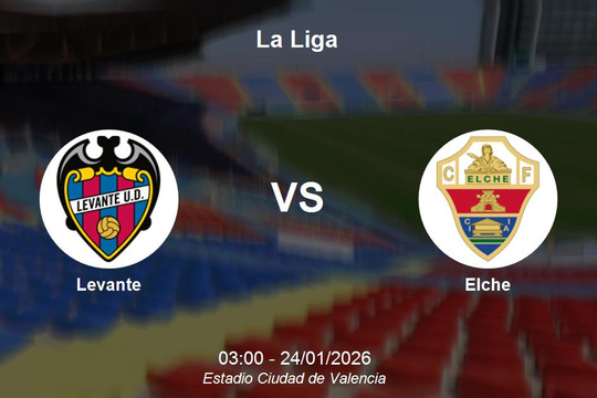 Nhận định Levante vs Elche - La Liga lúc 03:00 ngày 24/01/2026