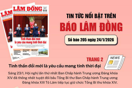 Mời độc giả đón đọc báo in Lâm Đồng hôm nay (24/1)