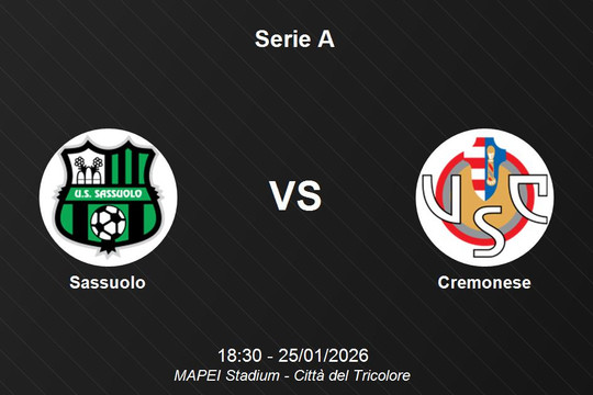 Nhận định Sassuolo vs Cremonese - Serie A: Cuộc chiến phá dớp tại MAPEI