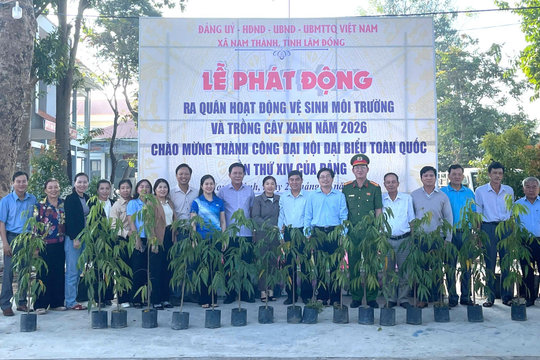 Các địa phương phía Đông Lâm Đồng ra quân trồng cây xanh chào mừng thành công Đại hội XIV của Đảng