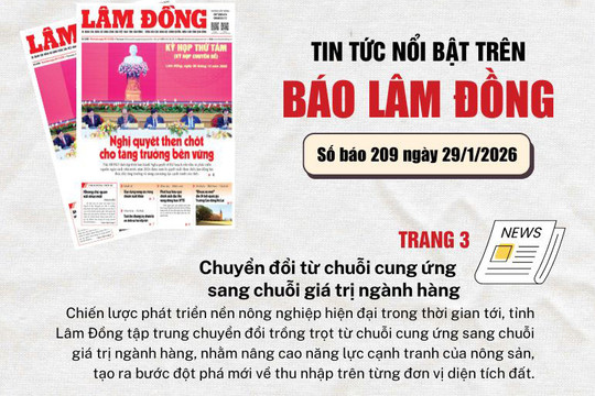 Mời độc giả đón đọc báo in Lâm Đồng hôm nay (29/1)