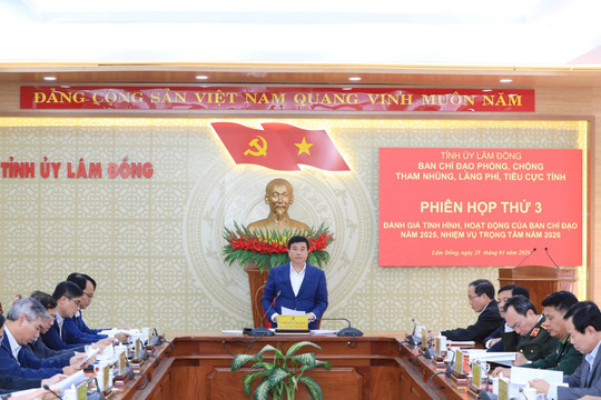 Ban Chỉ đạo phòng, chống tham nhũng, lãng phí Lâm Đồng họp phiên thứ 3