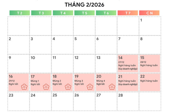 Lịch nghỉ Tết Âm lịch 2026 của học sinh Hà Nội đầy đủ, chi tiết