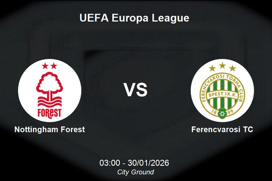 Nhận định Nottingham Forest vs Ferencvarosi TC - Vòng bảng UEFA Europa League