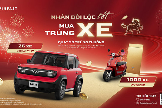 VinFast tặng 26 ô tô VF 3 cho khách hàng mua xe máy điện dịp Tết 2026