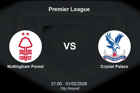 Nhận định Nottingham Forest vs Crystal Palace - Premier League: Cuộc chiến trụ hạng tại City Ground