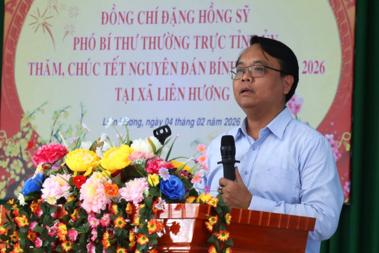 Phó Bí thư Thường trực Tỉnh ủy Lâm Đồng Đặng Hồng Sỹ thăm, chúc Tết xã Liên Hương và các đơn vị