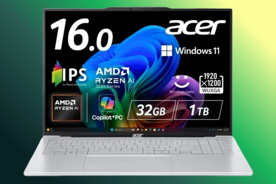 Acer trình làng Swift Air 16: Laptop 16 inch nhẹ kỷ lục 990 gram trang bị chip Ryzen AI