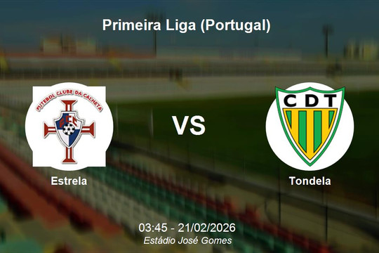 Nhận định Estrela vs Tondela - Primeira Liga (Portugal): Điểm tựa sân nhà Estádio José Gomes
