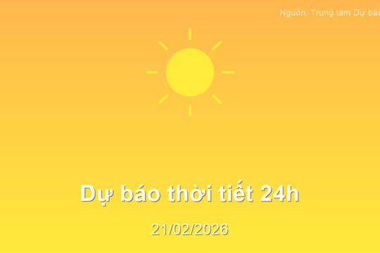 Thời tiết đất liền 24h tới (22/02/2026): Bắc Bộ sáng sớm có sương mù, Nam Bộ nắng nóng