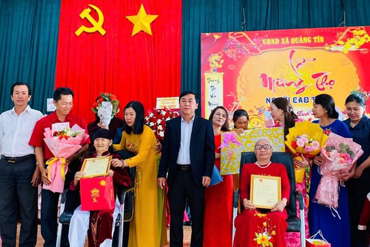 Xã Quảng Tín có 13 cụ tròn và trên 100 tuổi
