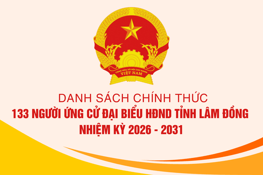 Danh sách chính thức 133 người ứng cử đại biểu HĐND tỉnh Lâm Đồng nhiệm kỳ 2026 - 2031