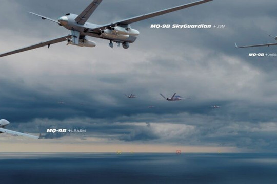 Mỹ nâng cấp drone MQ-9B với tên lửa hành trình JASSM và tên lửa chống hạm tầm xa LRASM