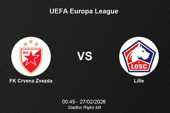 Nhận định FK Crvena Zvezda vs Lille - UEFA Europa League 00:45 ngày 27/02