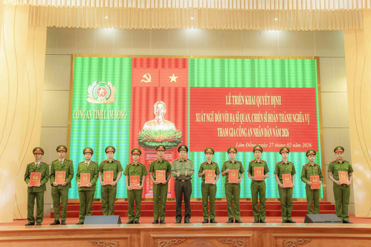 Hơn 560 chiến sĩ nghĩa vụ công an Lâm Đồng xuất ngũ