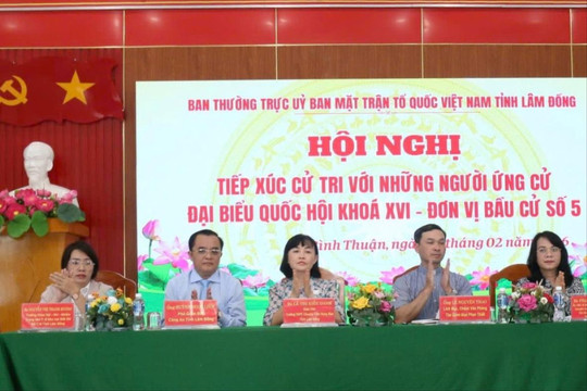 Ứng cử viên ĐBQH khóa XVI tại Lâm Đồng tiếp xúc cử tri phường Bình Thuận, Tiến Thành