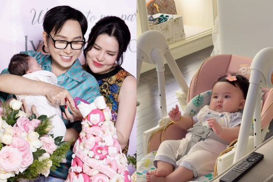 Bé Kẹo nhà NSƯT Vũ Luân và Hoa hậu Phương Lê bộc lộ năng khiếu nghệ thuật ở tháng thứ 4