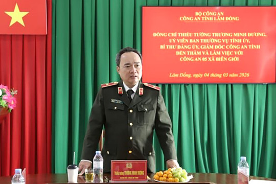 Giám đốc Công an tỉnh Lâm Đồng kiểm tra công tác bảo đảm an ninh bầu cử tại các xã biên giới