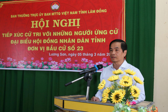 Ứng cử viên HĐND tỉnh Lâm Đồng tiếp xúc cử tri Đơn vị bầu cử số 23
