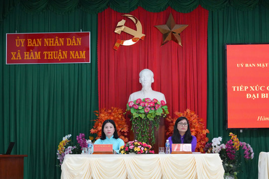 Ứng cử viên đại biểu HĐND tỉnh Lâm Đồng tiếp xúc cử tri tại xã Hàm Thuận Nam