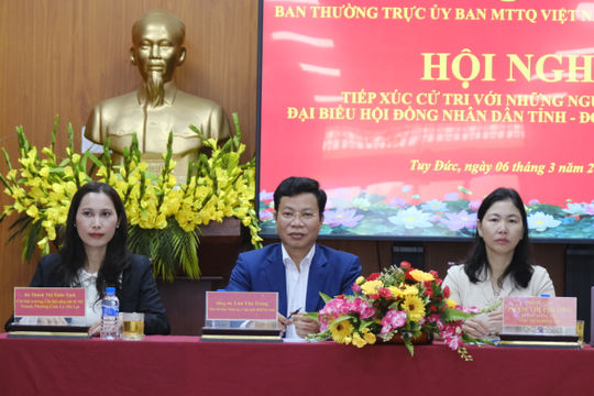 Ứng cử viên đại biểu HĐND tỉnh tiếp xúc cử tri xã Tuy Đức
