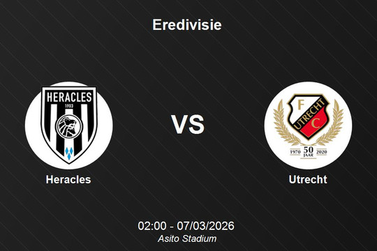 Nhận định Heracles vs Utrecht - Vòng 26 giải VĐQG Hà Lan